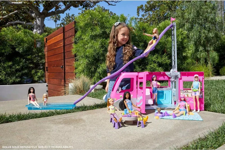 ברבי קרוואן החלומות עם מגלשה ובריכה - Barbie
