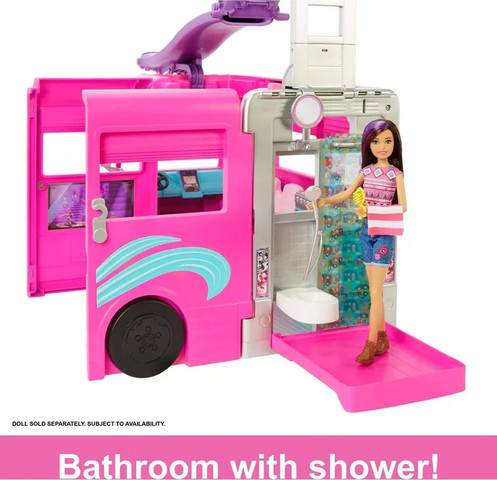 ברבי קרוואן החלומות עם מגלשה ובריכה - Barbie