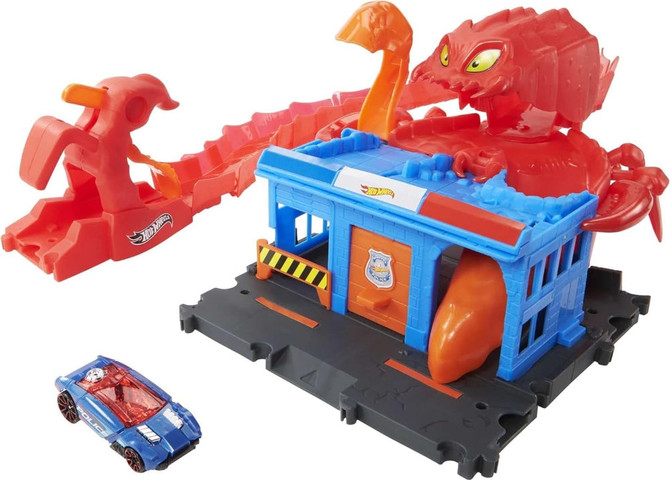 מסלול הוט ווילס מתקפת עקרב גמיש | Hot Wheels City Scorpion Flex Attack Playset