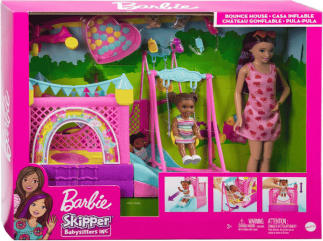 ברבי סקיפר סדרת בייביסיטר מבית Mattel טירה מתנפחת