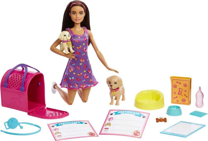 בובת ברבי אימוץ כלבים כולל אביזרים | Barbie Doll Pup Adoption Playset and Accessories