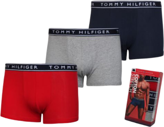 מארז שלישיית בוקסר לגבר TOMMY HILFIGER COTTON STRETCH TRUNK
