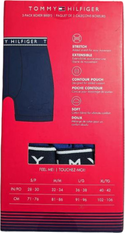 מארז 4 יחידות בוקסר לגבר TOMMY HILFIGER COTTON STRETCH BRIEFS