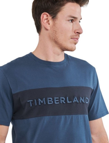 טי שירט שרוול קצר Timberland לגבר דגם SS Block Brande