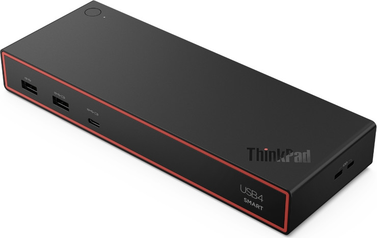 תחנת עגינה חכמה Lenovo ThinkPad USB4 Smart Dock 5500 מק"ט 40BC0135IS כולל שנאי 135W ותמיכה ב-4 מסכים