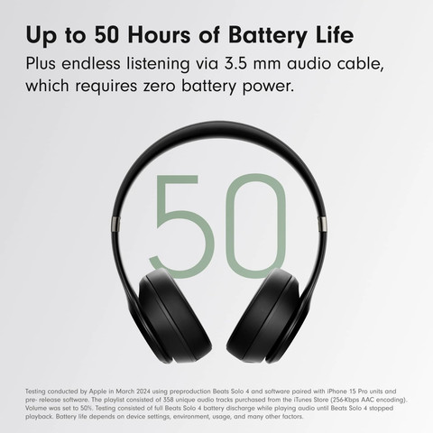 אוזניות אלחוטיות Beats Solo 4 בצבע Matte Black