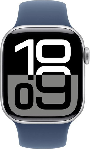 שעון חכם Apple Watch 42mm Series 10 GPS צבע שעון Silver Aluminium צבע רצועה Denim Sport Band גודל רצועה M/L