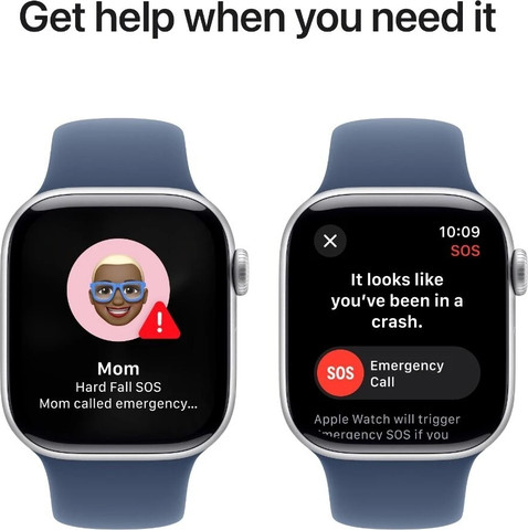 שעון חכם Apple Watch 42mm Series 10 GPS צבע שעון Silver Aluminium צבע רצועה Denim Sport Band גודל רצועה M/L