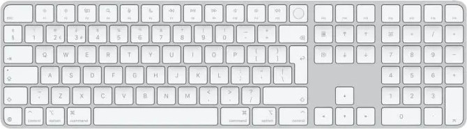 מקלדת אלחוטית Apple Magic Keyboard עם Touch ID ולוח מספרים בצבע לבן/כסוף