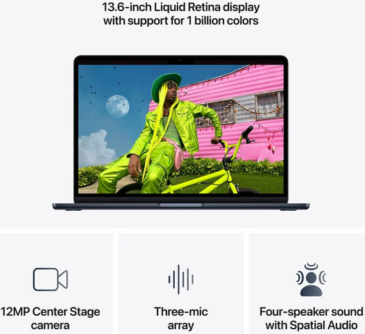 מחשב נייד Apple MacBook Air 13″ M5 ‎16GB 512GB Midnight (MDHE4HB/A)
