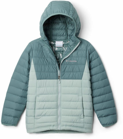 מעיל מבודד לילדים ונוער BOYS POWDER LITE HOODED niagara/metal