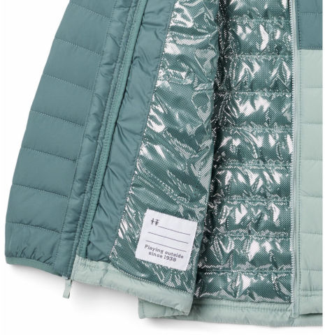 מעיל מבודד לילדים ונוער BOYS POWDER LITE HOODED niagara/metal