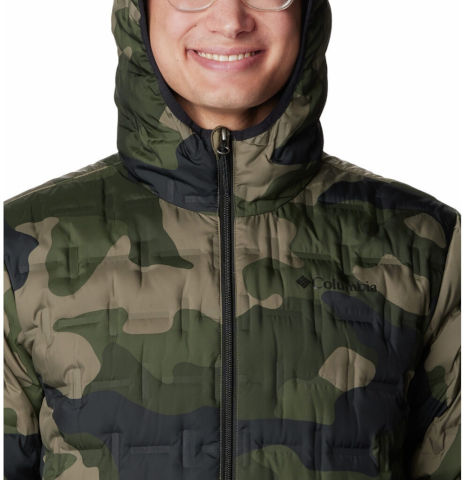 מעיל פוך לגברים Delta Ridge Down Hooded M stone green camo