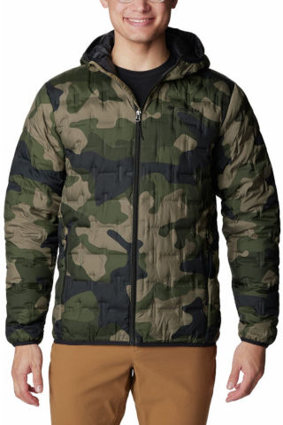מעיל פוך לגברים Delta Ridge Down Hooded M stone green camo