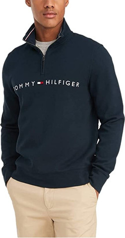 סווטשירט עם לוגו Tommy Hilfiger לגברים בדגם Essential Logo Zip