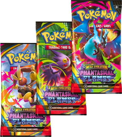 Pokémon TCG Mega Evolution: Phantasmal Flames – 3 Booster Packs & Sneasel Promo Card | בלעדי לאתר