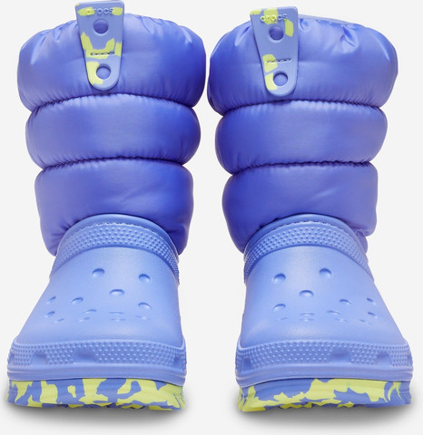 Crocs Toddler Classic Neo Puff Boot - מגפיים לילדים קרוקס בצבע סגול