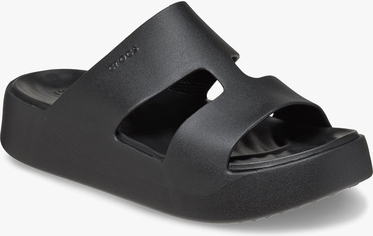 Crocs Getaway Platform H-Strap - נעלי פלטפורמה קרוקס לנשים בצבע שחור