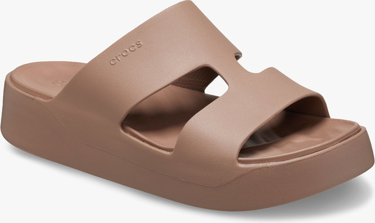 Crocs Getaway Platform H-Strap - נעלי פלטפורמה קרוקס לנשים בצבע חום
