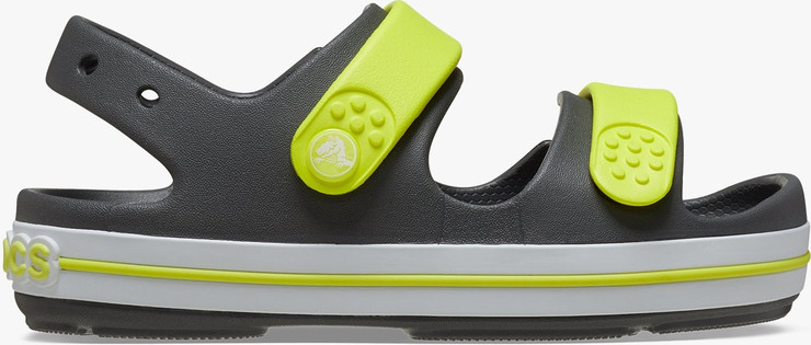 Crocs Crocband Cruiser Sandal T - סנדלי קרוקבנד לילדים בצבע אפור/ירוק זרחני מידות קטנות