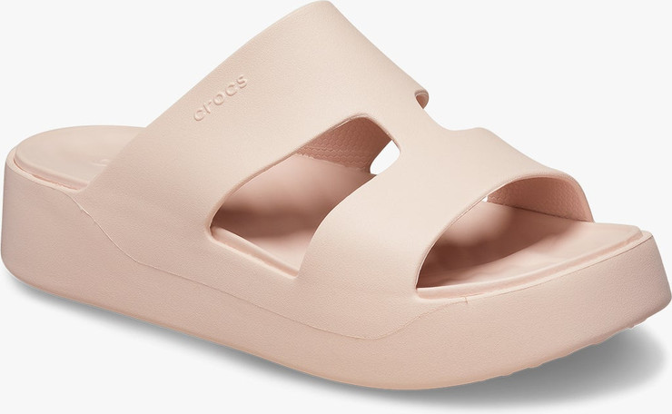 Crocs Getaway Platform H-Strap - נעלי פלטפורמה קרוקס לנשים בצבע קוורץ