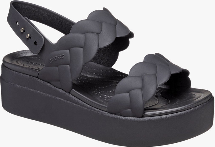 Crocs Brooklyn Woven Upper Low Wedge  -  סנדלי פלטפורמה קרוקס ברוקלין לנשים בצבע שחור