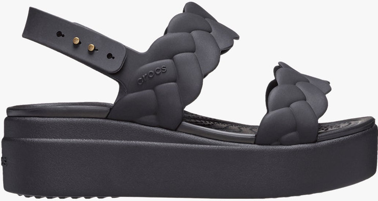 Crocs Brooklyn Woven Upper Low Wedge  -  סנדלי פלטפורמה קרוקס ברוקלין לנשים בצבע שחור