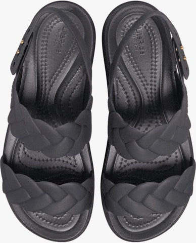 Crocs Brooklyn Woven Upper Low Wedge  -  סנדלי פלטפורמה קרוקס ברוקלין לנשים בצבע שחור