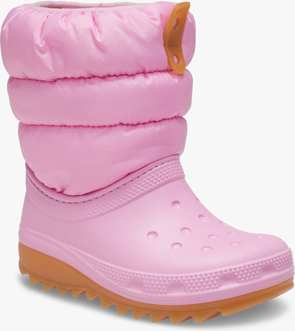 Crocs Classic Neo Puff Boot K - מגפיים לילדים קרוקס בצבע ורוד טוייד/גומי