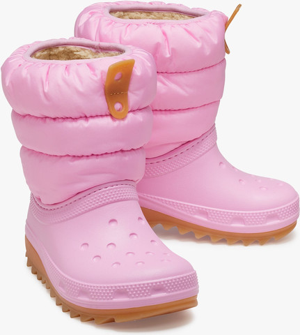 Crocs Classic Neo Puff Boot K - מגפיים לילדים קרוקס בצבע ורוד טוייד/גומי