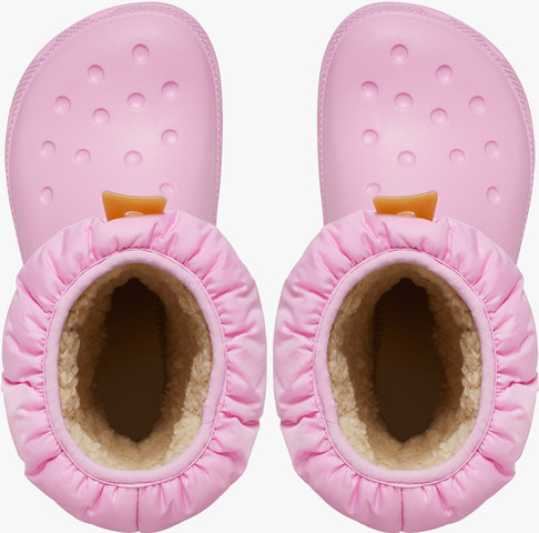 Crocs Classic Neo Puff Boot K - מגפיים לילדים קרוקס בצבע ורוד טוייד/גומי