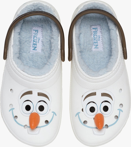 Crocs Toddlers' Disney Frozen Olaf Lined Classic Clog K - כפכפים פרוותיים קרוקס פרוזן אולף לילדים