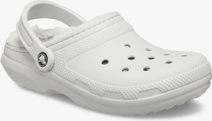 Crocs Classic Lined Clog - כפכפים פרוותיים קרוקס בצבע אפור אטמוספרה