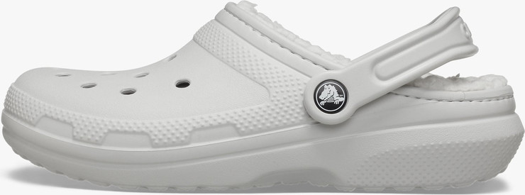 Crocs Classic Lined Clog - כפכפים פרוותיים קרוקס בצבע אפור אטמוספרה