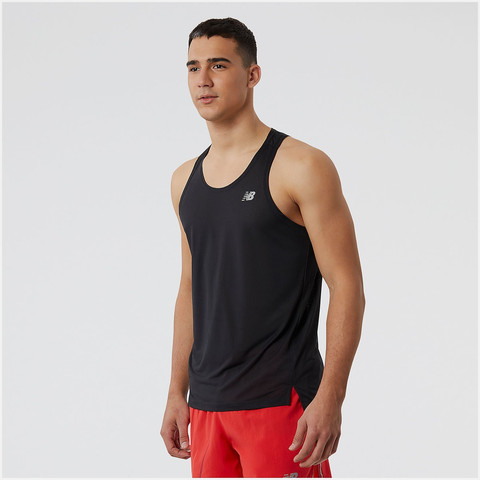 גופיית ריצה לגברים צבע שחור ניו באלאנס New Balance Accelerate Singlet