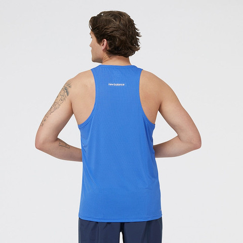 גופיית ריצה לגברים צבע כחול ניו באלאנס New Balance Accelerate Singlet