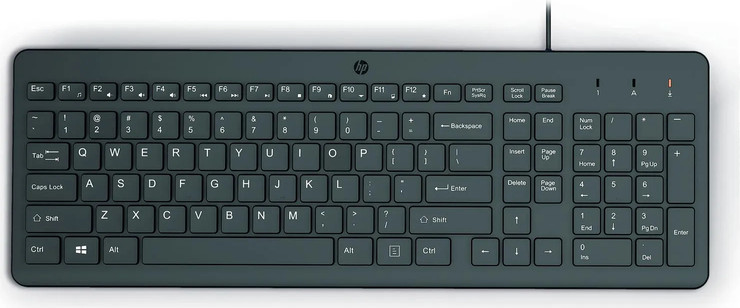 מקלדת חוטית HP 150 USB - צבע שחור
