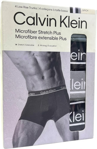 תחתוני בוקסר 4 יח'  לגבר  - CALVIN KLEIN - MICROFIBER STRETCH PLUS