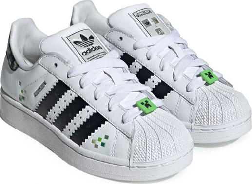 נעלי סניקרס Adidas לבנים דגם Superstar Minecraft