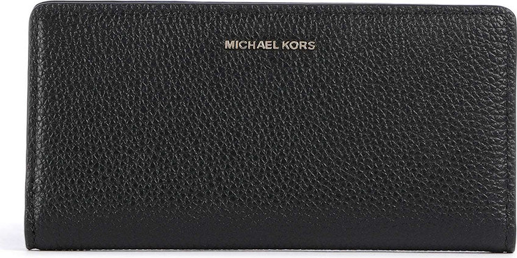 ארנק מייקל קורס Bryant Large Pebbled Leather Snap-Front Wallet נשים - מייקל קורס - Black