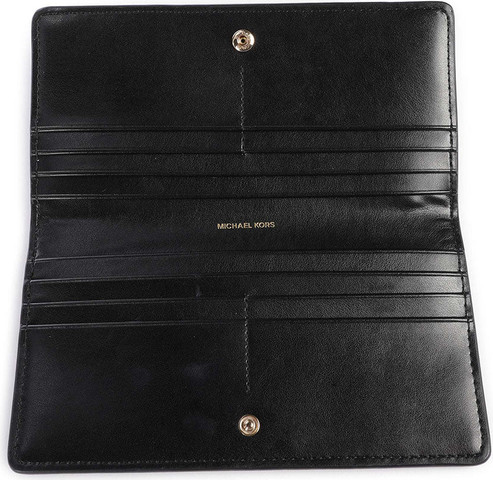 ארנק מייקל קורס Bryant Large Pebbled Leather Snap-Front Wallet נשים - מייקל קורס - Black