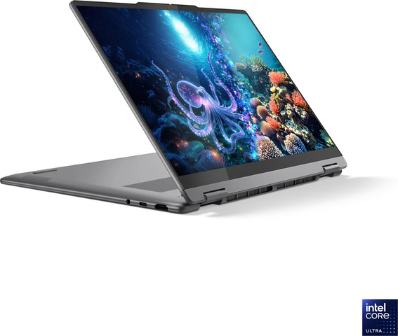 מחשב נייד Lenovo YOGA 7 | Ultra 5 226V AI | 512GB SSD | 16GB RAM | 16" WUXGA IPS | TOUCHSCREEN | Win11 | LUNA GREY | Backlit Keyboard