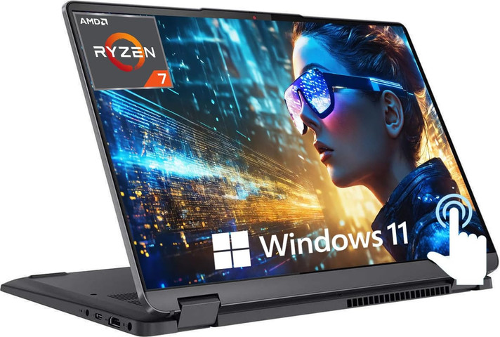 מחשב נייד Lenovo Flex Ryzen 7 7730U 512GB SSD 16GB 16″ WUXGA מסך מגע 16 מסתובב עודפים לנובו