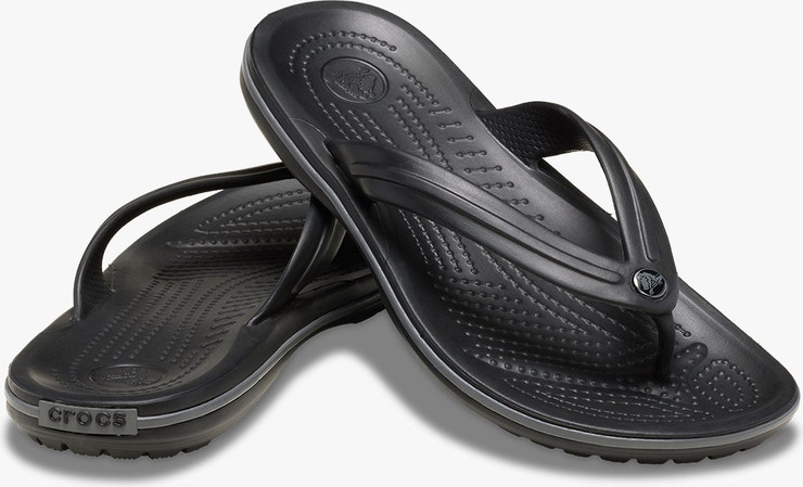 Crocs Crocband Flip - נעלי אצבע קרוקס בצבע שחור/אפור