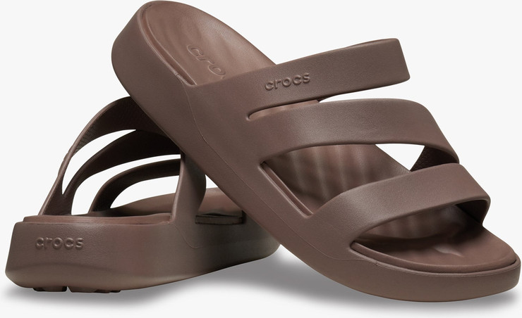 Crocs Getaway Strappy - כפכפי קרוקס לנשים בצבע חום