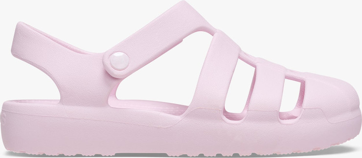 Crocs Classic Fisherman K - סנדלי קרוקס פישרמן לבנות בצבע ורוד חלבי