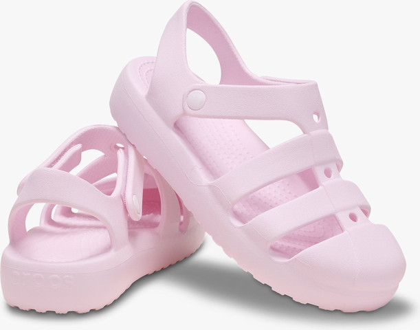 Crocs Classic Fisherman K - סנדלי קרוקס פישרמן לבנות בצבע ורוד חלבי