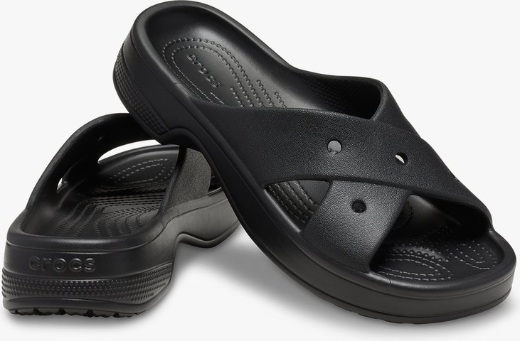 Crocs Classic Women's Cross Strap - כפכפי קרוקס לנשים בצבע שחור