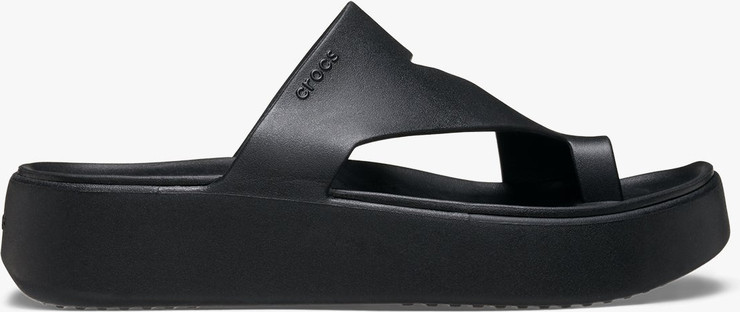 Crocs Getaway Platform Toe Loop - כפכפי אצבע פלטפורמה קרוקס לנשים בצבע שחור
