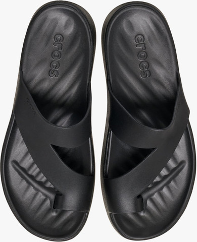 Crocs Getaway Platform Toe Loop - כפכפי אצבע פלטפורמה קרוקס לנשים בצבע שחור